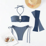 Women's Bikini Lace - up Swimsuit Three - point - Aqova