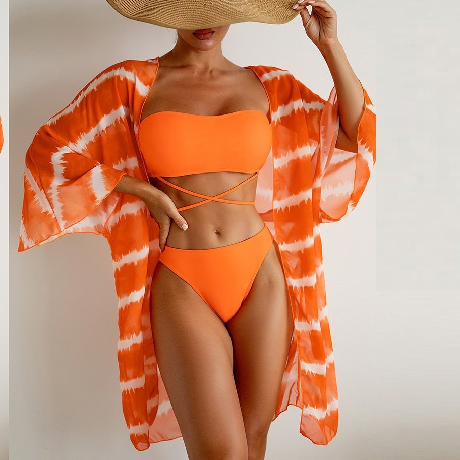 Women's Chiffon Three Piece Swimsuit - Aqova