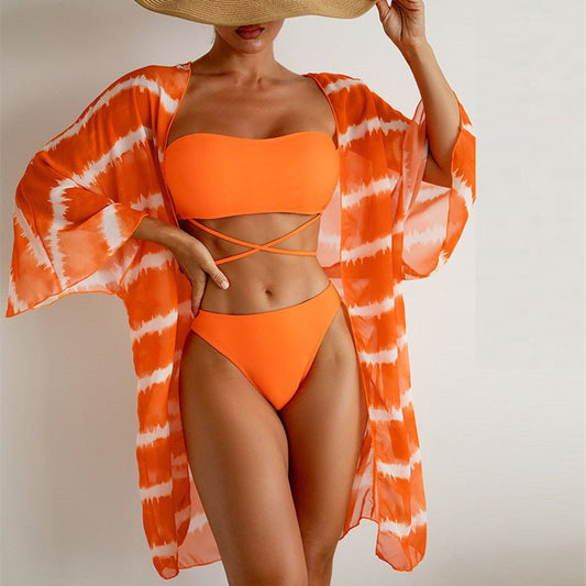 Women's Chiffon Three Piece Swimsuit - Aqova