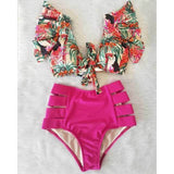 Women's Cross - Border Ruffle Bikini - High Waist Swimwear for Comfort - Aqova