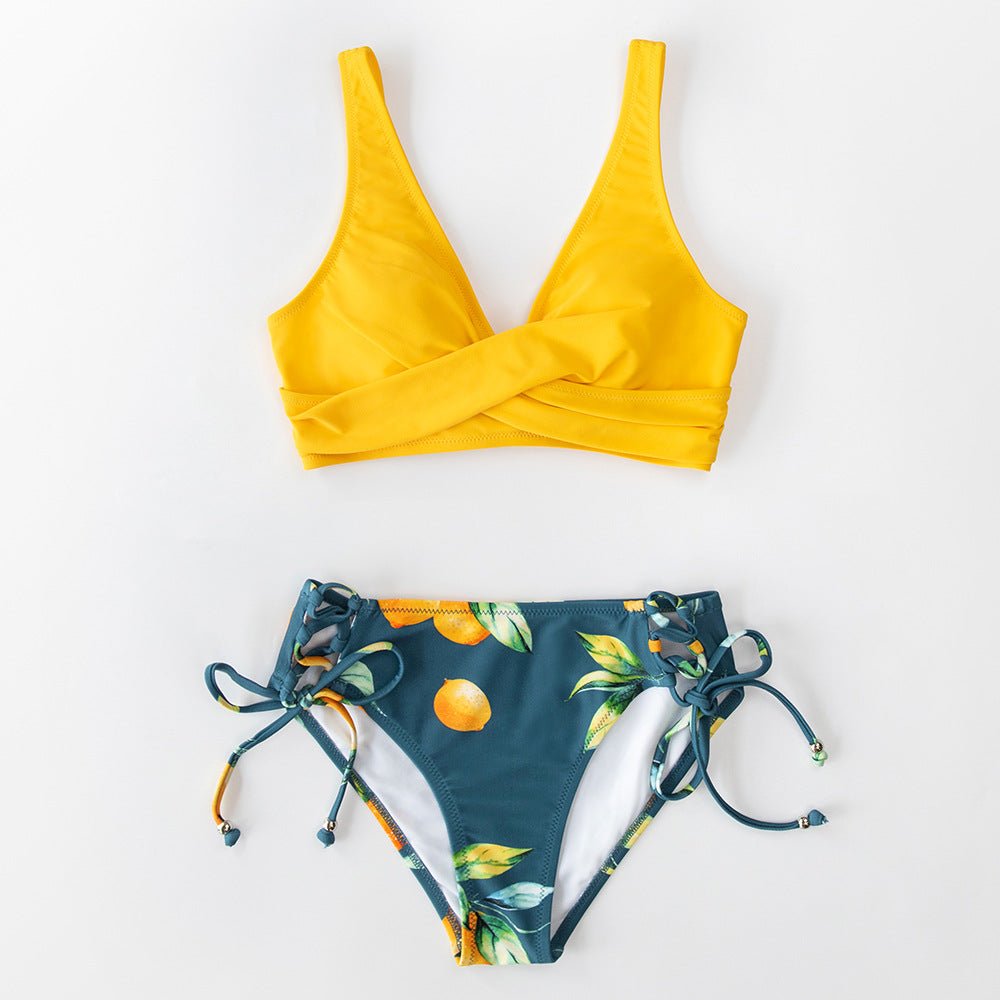Women's Cross Lace Up Bikini - Stylish Front Cross Two Piece Swimsuit - Aqova