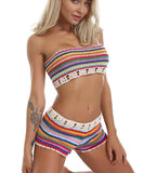 Women's Handmade Striped Bikini Swimsuit - Stylish Swimwear for Summer - Aqova