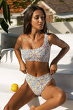 Women's High Waist Printed Ethnic Bikini - Stylish Swimwear for Summer - Aqova
