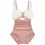 Women's Japanese Style One - Piece Swimsuit - High Waisted, Cute Design - Aqova
