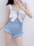 Women's Japanese Style One - Piece Swimsuit - High Waisted, Cute Design - Aqova