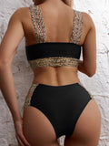 Women's Leopard Bikini Swimwear - Stylish Ribbon Design & Comfortable Fit - Aqova