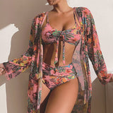 Women's Long Blouse Split Bikini Plus Size Suit - Aqova