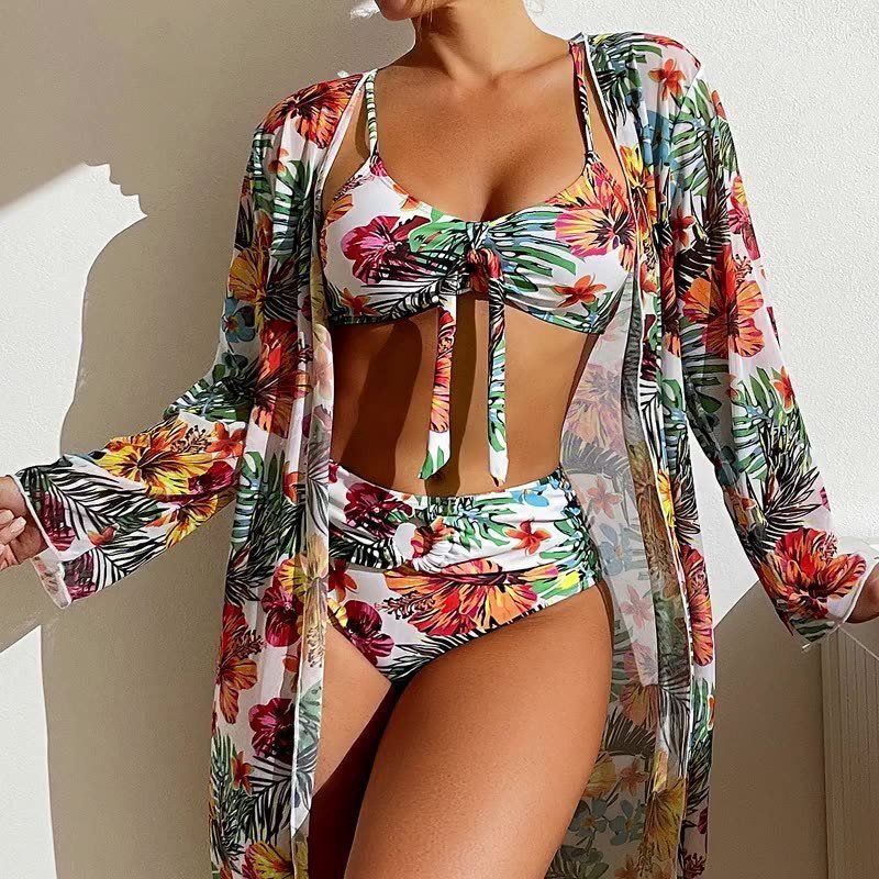 Women's Long Blouse Split Bikini Plus Size Suit - Aqova