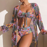 Women's Long Blouse Split Bikini Plus Size Suit - Aqova