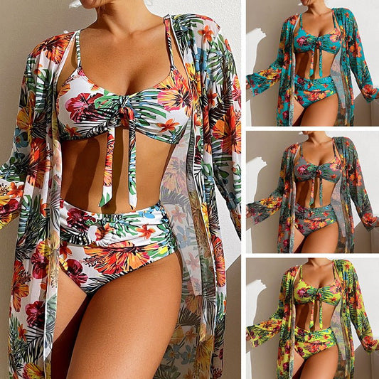 Women's Long Blouse Split Bikini Plus Size Suit - Aqova