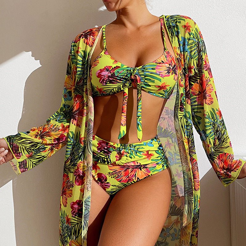 Women's Long Blouse Split Bikini Plus Size Suit - Aqova