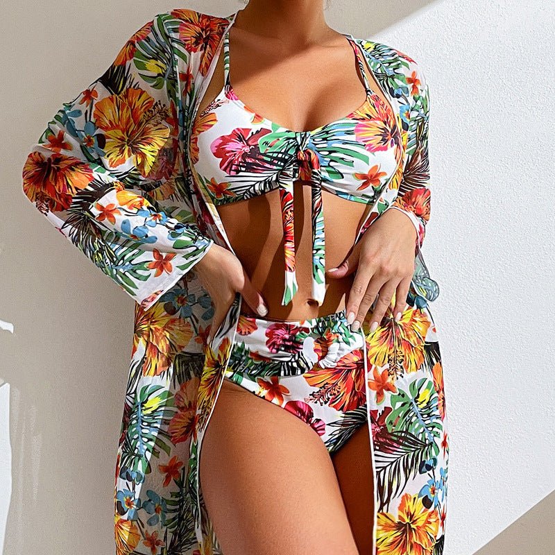 Women's Long Blouse Split Bikini Plus Size Suit - Aqova