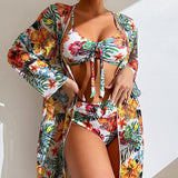 Women's Long Blouse Split Bikini Plus Size Suit - Aqova