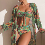 Women's Long Blouse Split Bikini Plus Size Suit - Aqova
