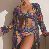 Women's Long Blouse Split Bikini Plus Size Suit - Aqova