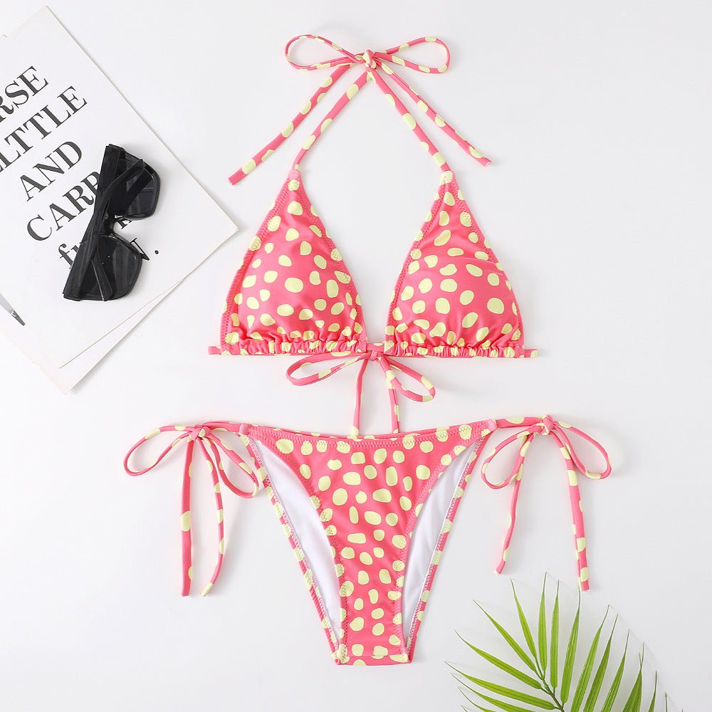 Women's Multicolor Printed Split Swimsuit Bikini - Aqova