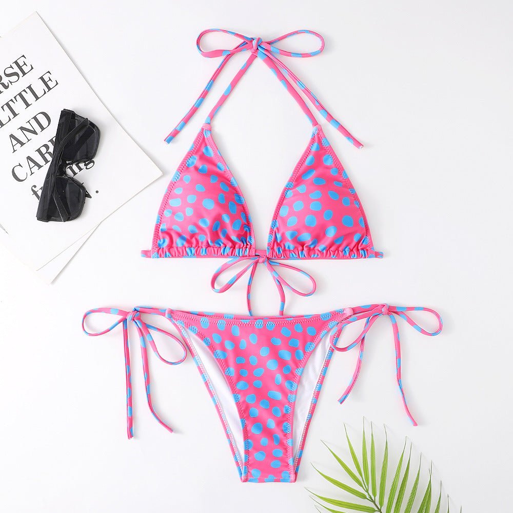 Women's Multicolor Printed Split Swimsuit Bikini - Aqova