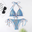 Women's Multicolor Printed Split Swimsuit Bikini - Aqova