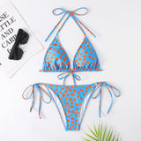 Women's Multicolor Printed Split Swimsuit Bikini - Aqova