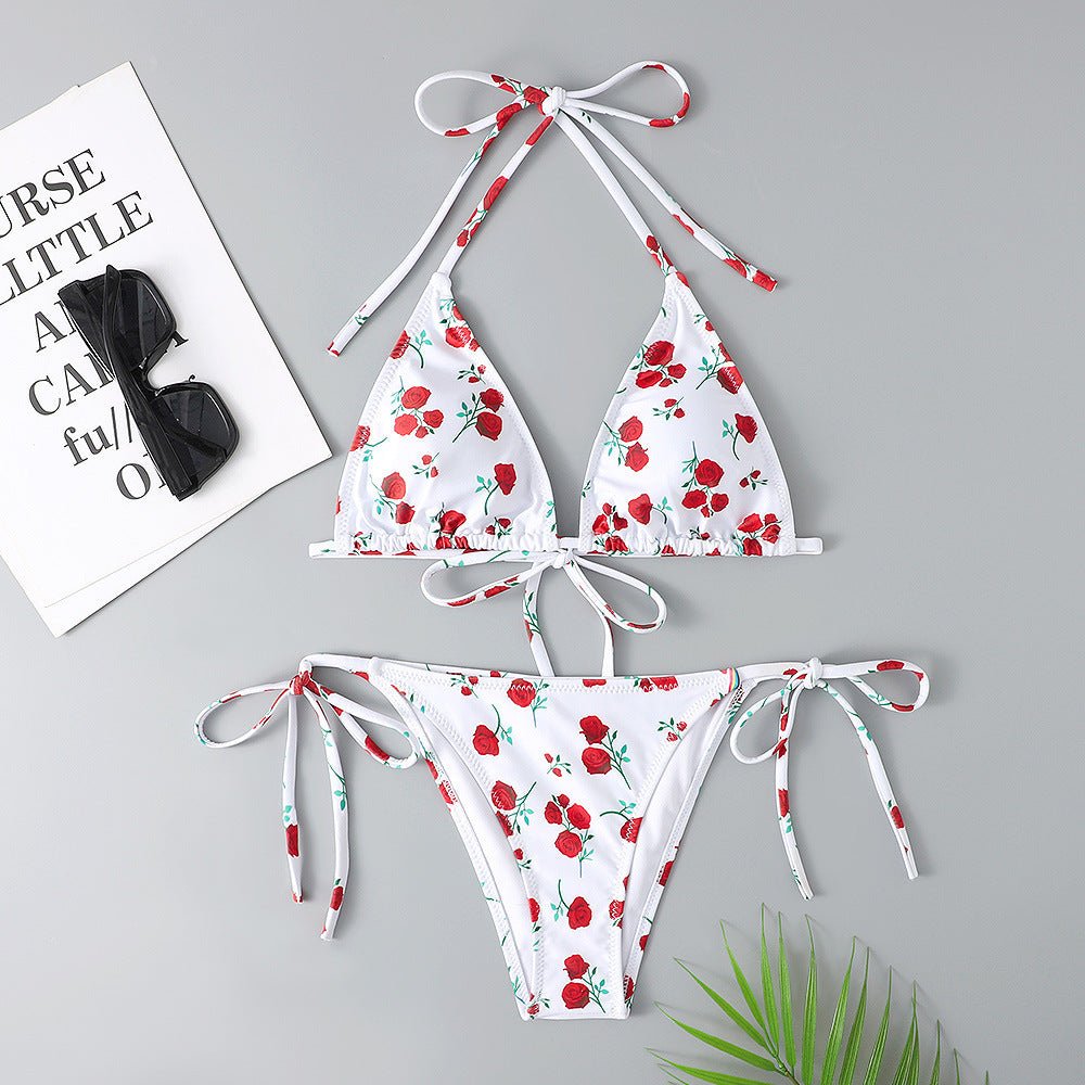 Women's Multicolor Printed Split Swimsuit Bikini - Aqova