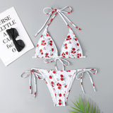 Women's Multicolor Printed Split Swimsuit Bikini - Aqova