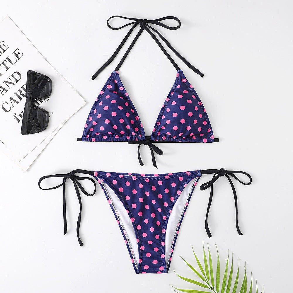 Women's Multicolor Printed Split Swimsuit Bikini - Aqova