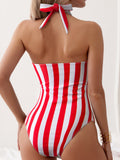Women's One - piece Swimsuit Female Covering Belly Thin Solid Color Bikini - Aqova