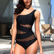 Women's One - Shoulder Mesh Swimwear - Quick - Drying, High Elasticity - Aqova
