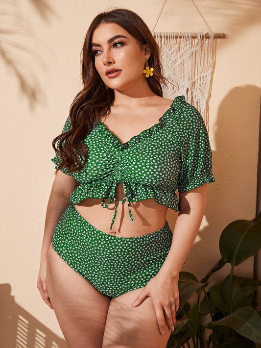 Women's Plus Size Split Bikini - Comfortable Swimwear for Adults in 3 Colors - Aqova