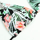 Women's Printed Halter Tie Split Bikini Swimsuit - Aqova