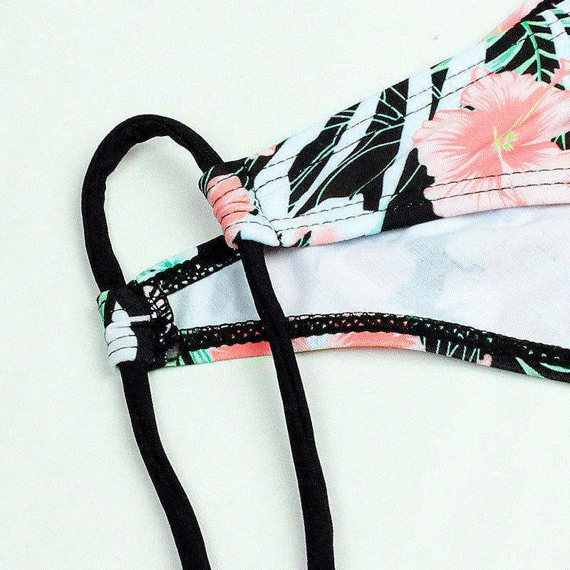 Women's Printed Halter Tie Split Bikini Swimsuit - Aqova