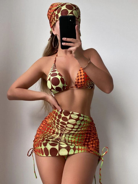 Women's Printed Split Bikini Swimsuit - Stylish Swimwear for Summer Fun - Aqova