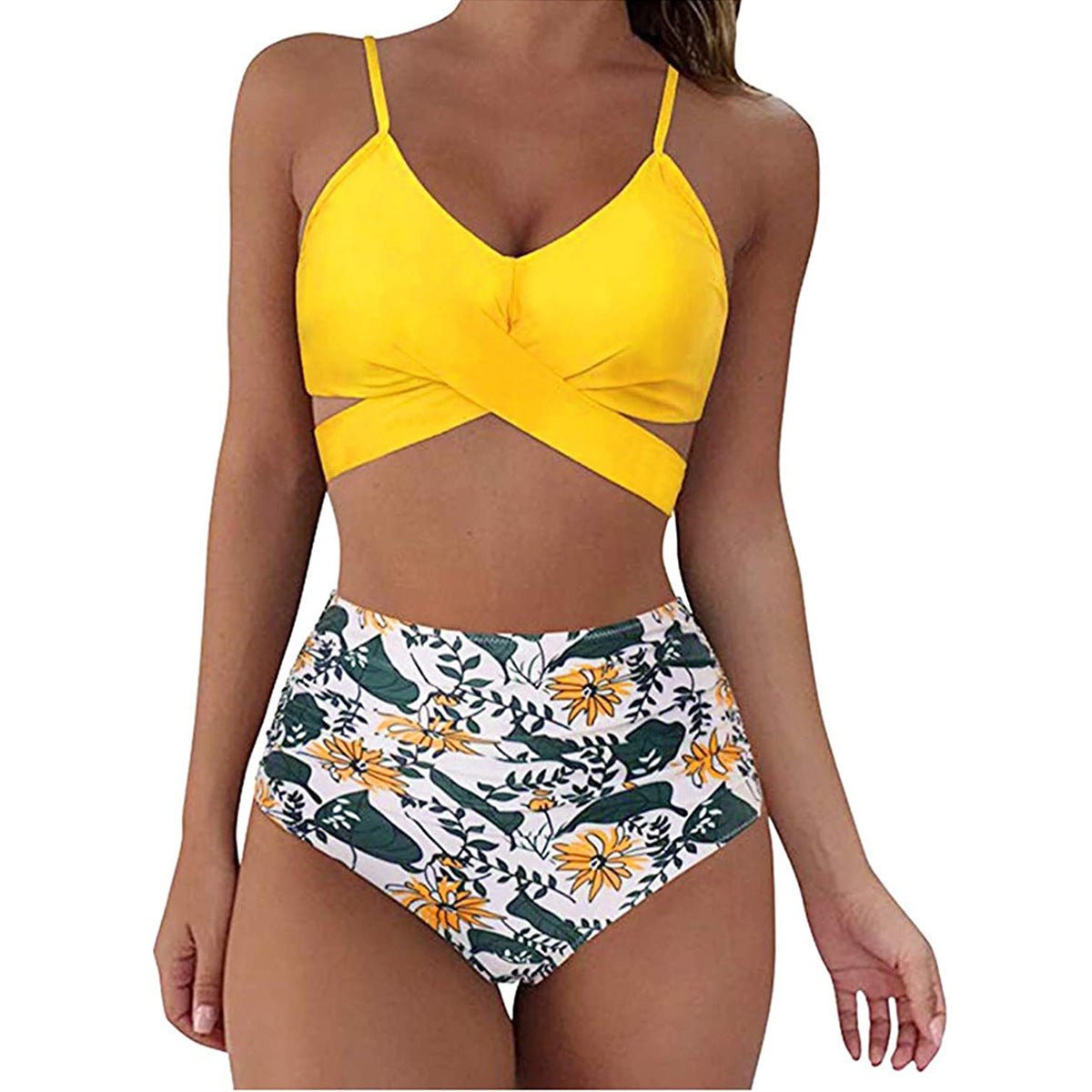 Women’s Sexy Solid Print Bikini Set - Push Up Swimwear in Leopard Style - Aqova