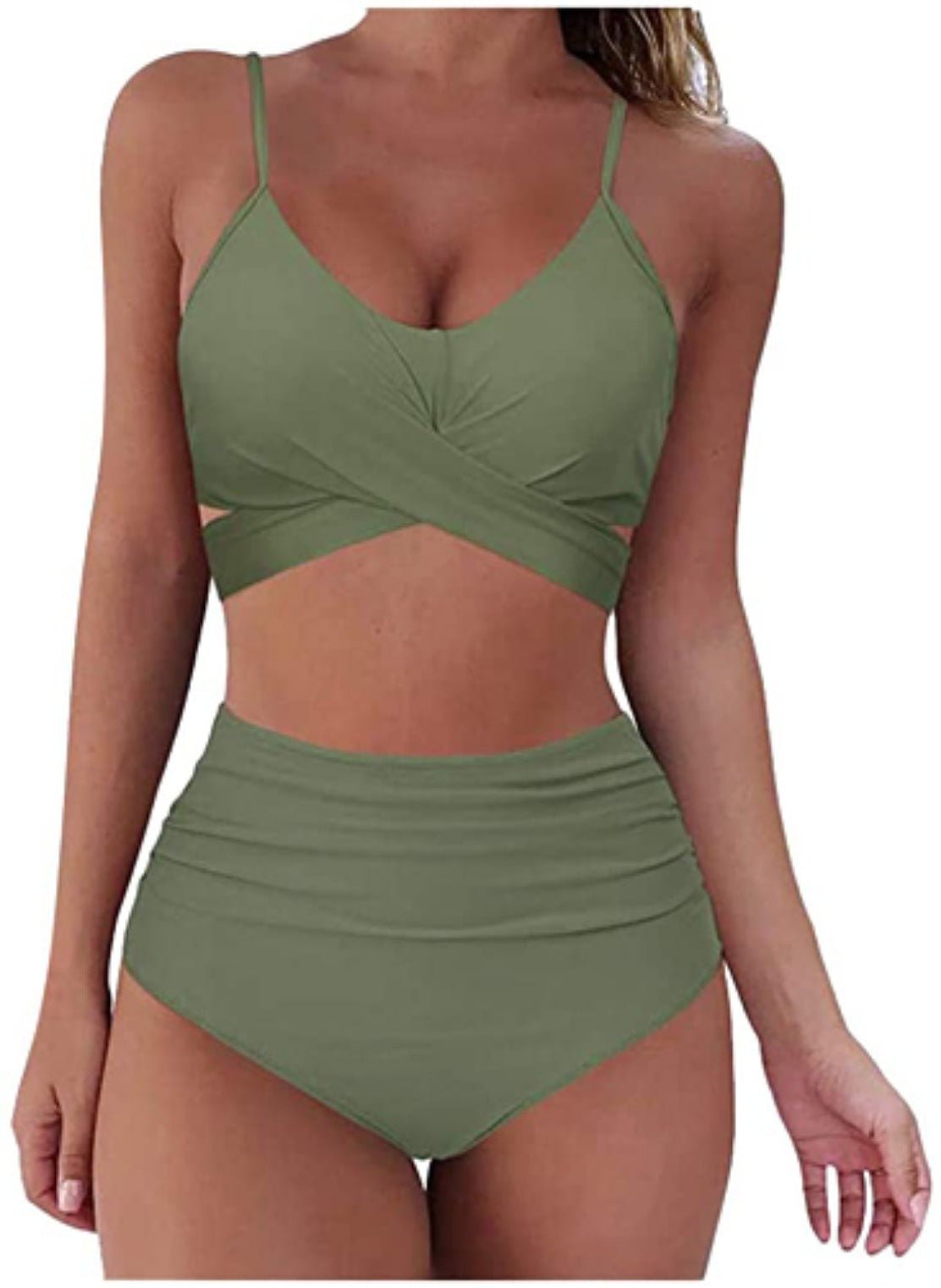 Women’s Sexy Solid Print Bikini Set - Push Up Swimwear in Leopard Style - Aqova