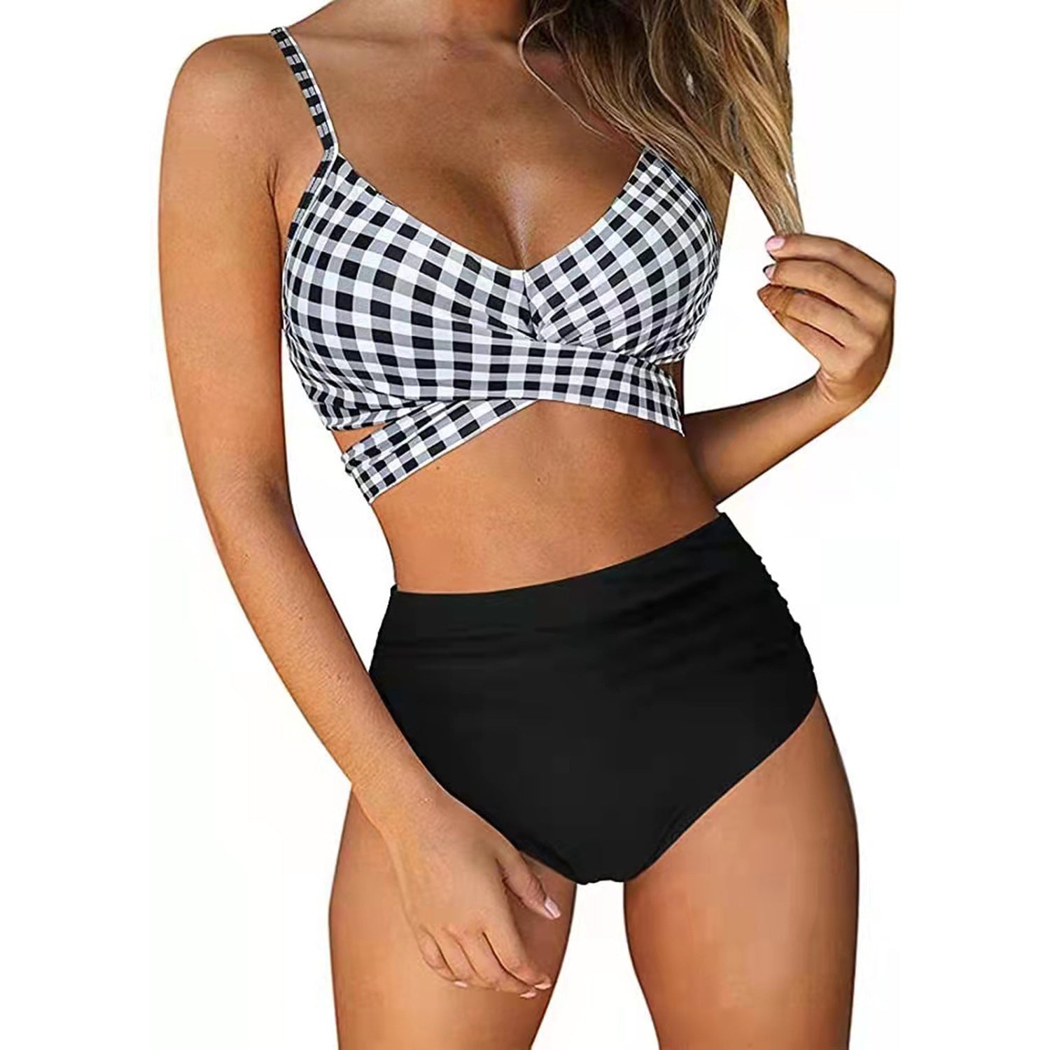 Women’s Sexy Solid Print Bikini Set - Push Up Swimwear in Leopard Style - Aqova