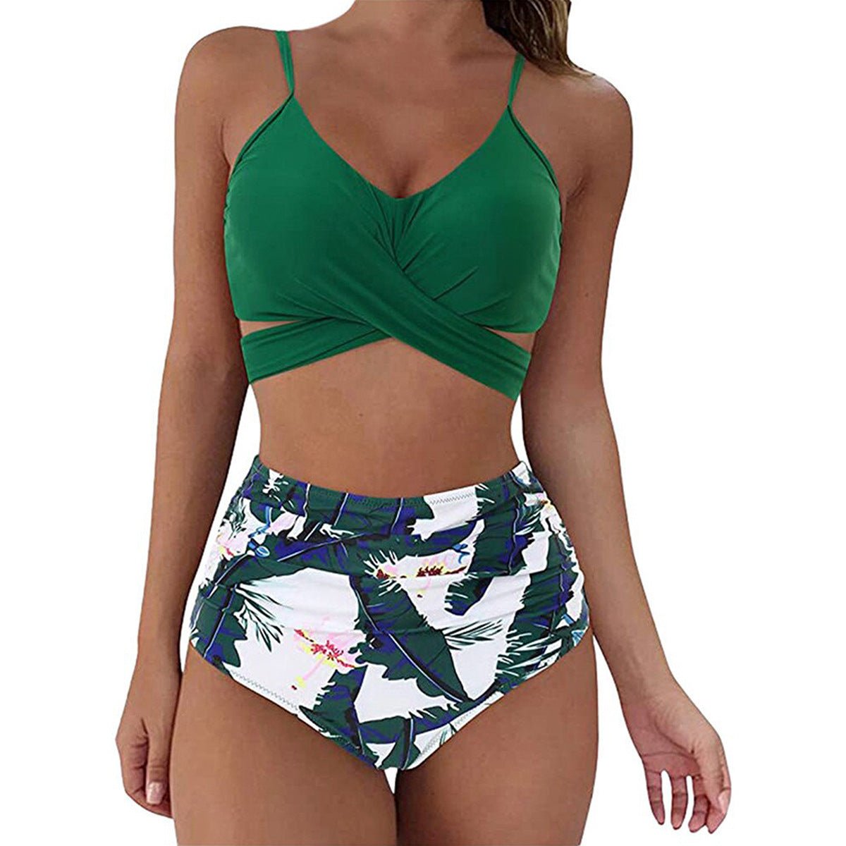 Women’s Sexy Solid Print Bikini Set - Push Up Swimwear in Leopard Style - Aqova