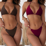 Women's Split Swimsuit Bikini Solid - Aqova