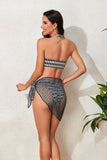 Women's Striped Two - Piece Bikini - Sexy Tube Top Three - Piece Set - Aqova