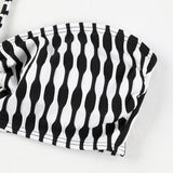 Women's Striped Two - Piece Bikini - Sexy Tube Top Three - Piece Set - Aqova