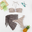 Women's Striped Two - Piece Bikini - Sexy Tube Top Three - Piece Set - Aqova