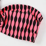 Women's Striped Two - Piece Bikini - Sexy Tube Top Three - Piece Set - Aqova