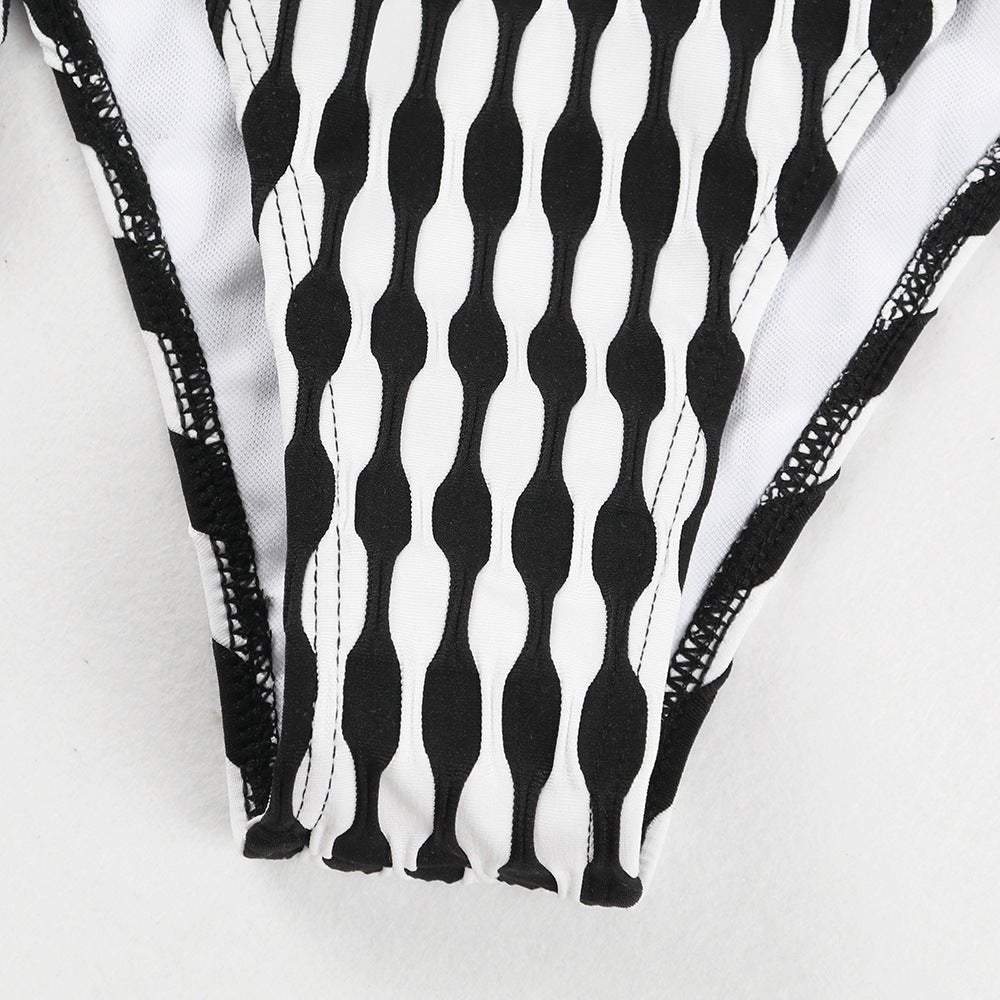 Women's Striped Two - Piece Bikini - Sexy Tube Top Three - Piece Set - Aqova