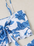 Women's Swimsuit Split Print High Waist Triangle - Aqova