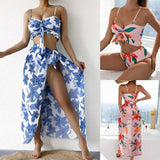 Women's Swimsuit Split Print High Waist Triangle - Aqova