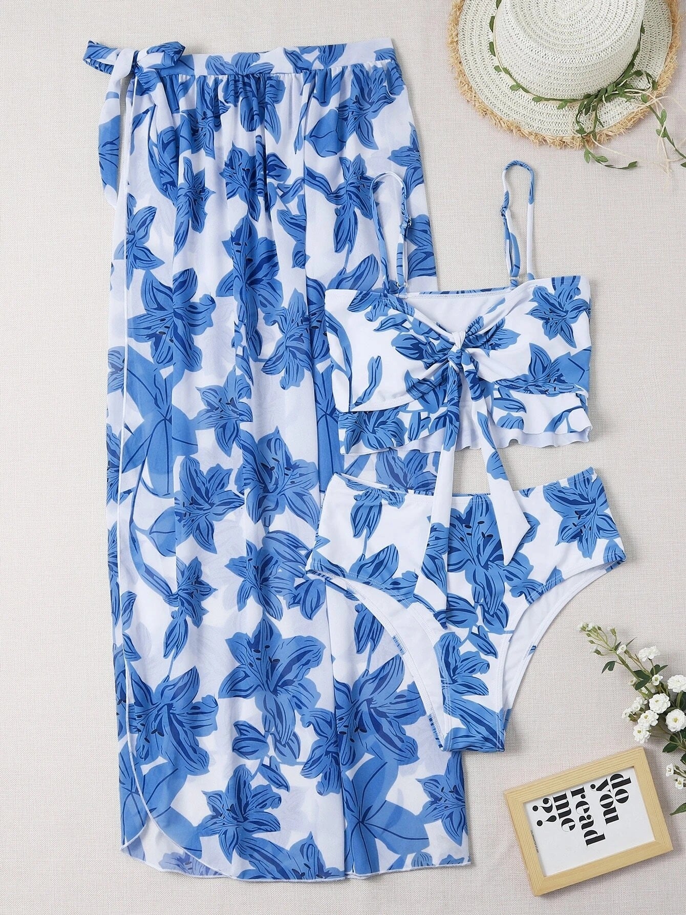 Women's Swimsuit Split Print High Waist Triangle - Aqova