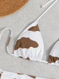 Women's Three - piece Cow Print Swimsuit - Aqova