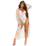 Women's V - Neck Swimsuit Two Piece Long Sleeve Cape - Aqova