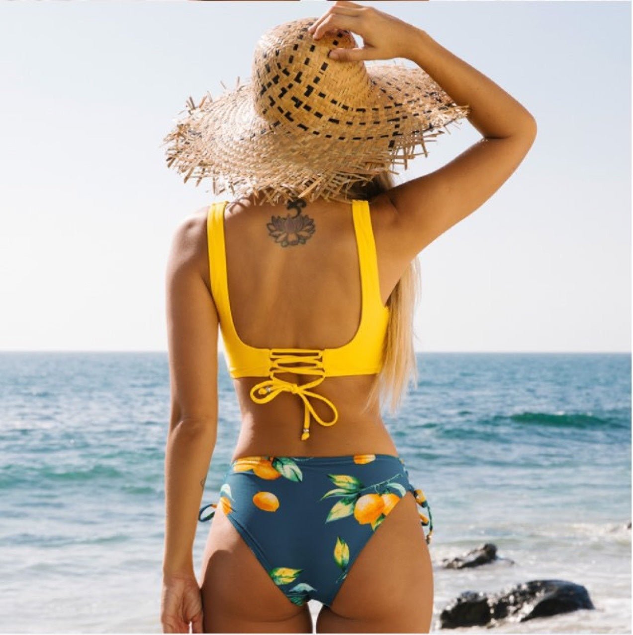 Yellow Bikini Swimsuit for Women - Stylish and High Elasticity Swimwear - Aqova