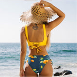 Yellow Bikini Swimsuit for Women - Stylish and High Elasticity Swimwear - Aqova